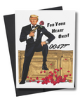 Front cover of 0047 Romantic Card For Your Heart Only with secret agent theme