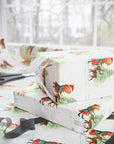 Vintage Little Girl and Reindeer Wrapping Paper | Retro Christmas Gift Wrap