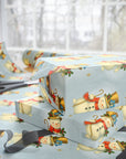 Retro Snowman with Bluebirds Christmas Wrapping Paper