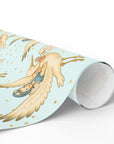 Vintage Stork Baby Wrapping Paper – Retro New Arrival Gift Wrap Blue
