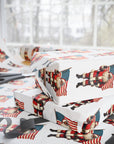 Black Santa American Flag Gift Wrap