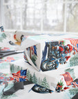 Patriotic Biker Santa Christmas Wrapping Paper with American Flag