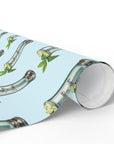 75th Birthday Mint Julep Wrapping Paper – Engraved Happy 75th Birthday Gift Wrap Blue Background