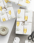60th Birthday Wrapping Paper – Champagne Glass with Bubble Numbers | Personalized Milestone Gift Wrap