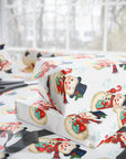 Retro Snowman Christmas Wrapping Paper with Top Hat, Candy Cane