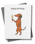 Dachshund Birthday Card – Vintage Americana Champagne Toast