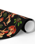 Christmas wrapping paper roll featuring a flirty 1950s Mrs. Claus dancing on a candy cane while Santa watches from his cocktail glass.