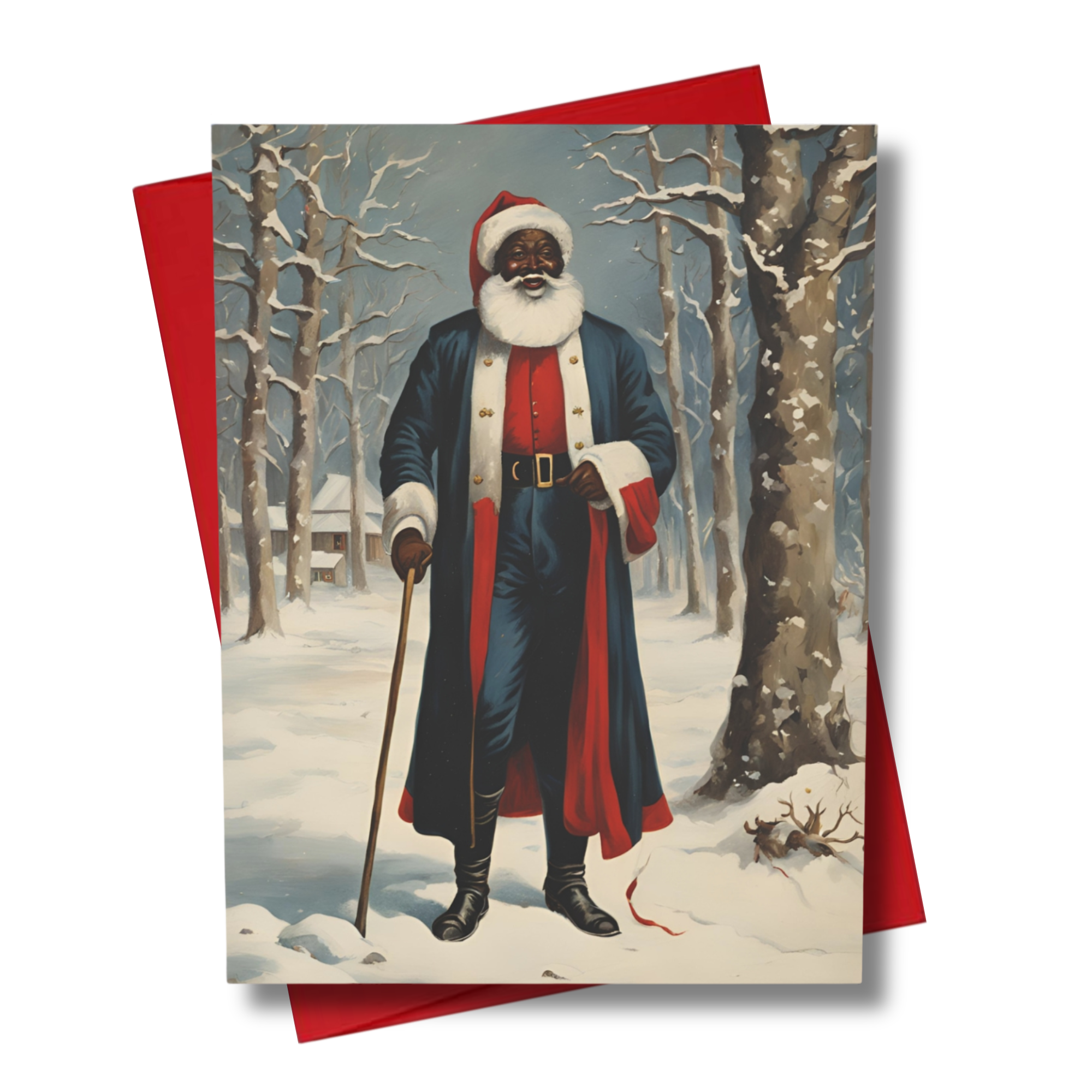 Gentleman Black Santa Christmas Card