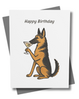 German Shepherd Birthday Card – Vintage Americana Martini Dog