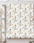 Retro Ghost Ballet Halloween Wrapping Paper
