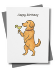 Golden Retriever Birthday Card – Vintage Americana Margarita Dog