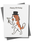 King Charles Spaniel Birthday Card – Vintage Americana Party Pup