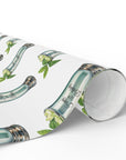 wrapping paper with a mint julep pattern on a white background