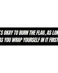Black rectangular banner with white text on a white background