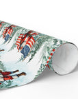 Christmas-themed roll of wrapping paper with Patriotic Santa Claus and American flag.