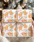 Retro Pomeranian Christmas Gift Wrap