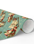 Santa and Westie Puppies Sledding Gift Wrap