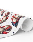 Stars and Stripes Santa Claus Gift Wrap
