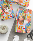 American Royalty political wrapping paper featuring a political king and queen duo in chalk-style art top