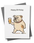 American Bulldog Birthday Card – Vintage Americana Beer Lover