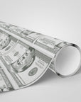 Million dollar bill themed political wrapping paper featuring a high-roller Billionaire POTUS design Roll