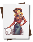 Retro Wild West Cowgirl Any Occasion Cards