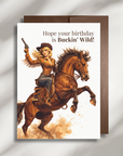 Sultry Cowgirl Buckin’ Wild Birthday Card