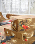 Santa riding camels under the Star of Bethlehem with golden palm trees Christmas Wrapping Paper