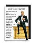 Funny Trump get well card featuring a Trump as agent 0047 in a tuxedo with humorous recovery message.