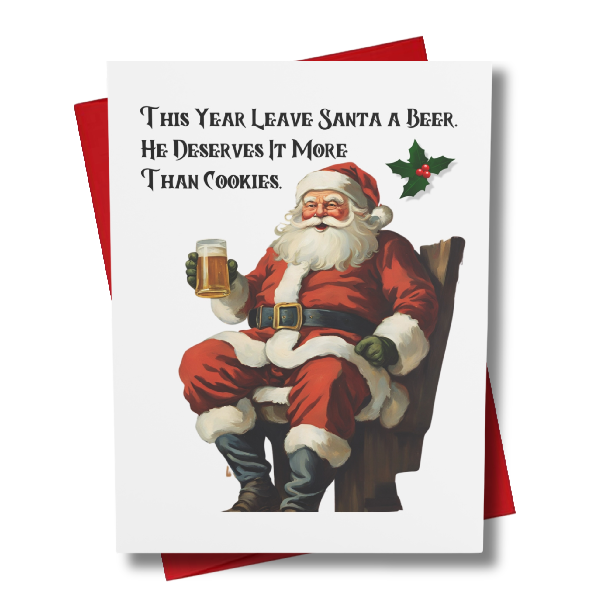 Beer Instead of Cookies Christmas Card