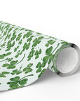 Roll of green shamrock patterned wrapping paper