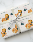 Hello Sweet Baby Vintage Wrapping Paper