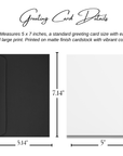 House of 1776 Greeting card size guide 5x7 inches with envelope, matte finish cardstock black envelope