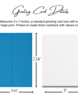 House of 1776 Greeting card size guide 5x7 inches with envelope, matte finish cardstock blue envelope