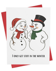 Vintage Americana Funny Snowman Christmas Card | “I Only Get Stiff in the Winter”