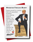 operation timeless beauty agent 0047 president on a gold desk birthday card for women age classified