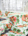 Christmas gift wrap with westie puppies, nutcracker and gingerbread