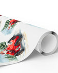 Roll of paper with a red snowmobile design on a white background