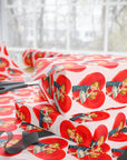 retro valentine wrapping paper with vintage girl and boy kissing