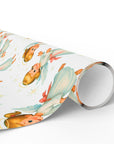 Gift wrap with angel designs on a white background roll
