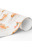 baby shower wrapping paper roll with rosy-cheeked baby and plush bunny