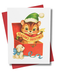 Season’s Greetings – Vintage Americana Chipmunk Christmas Card