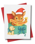 Season’s Greetings – Vintage Bunny in a Box Christmas Card
