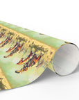 Roll of wrapping paper with a cowgirl design on a white background