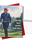 Greeting card with the president golfing with over the hill text