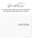 Greeting card interior with text you're just on the back nine happy birthday keep swinging