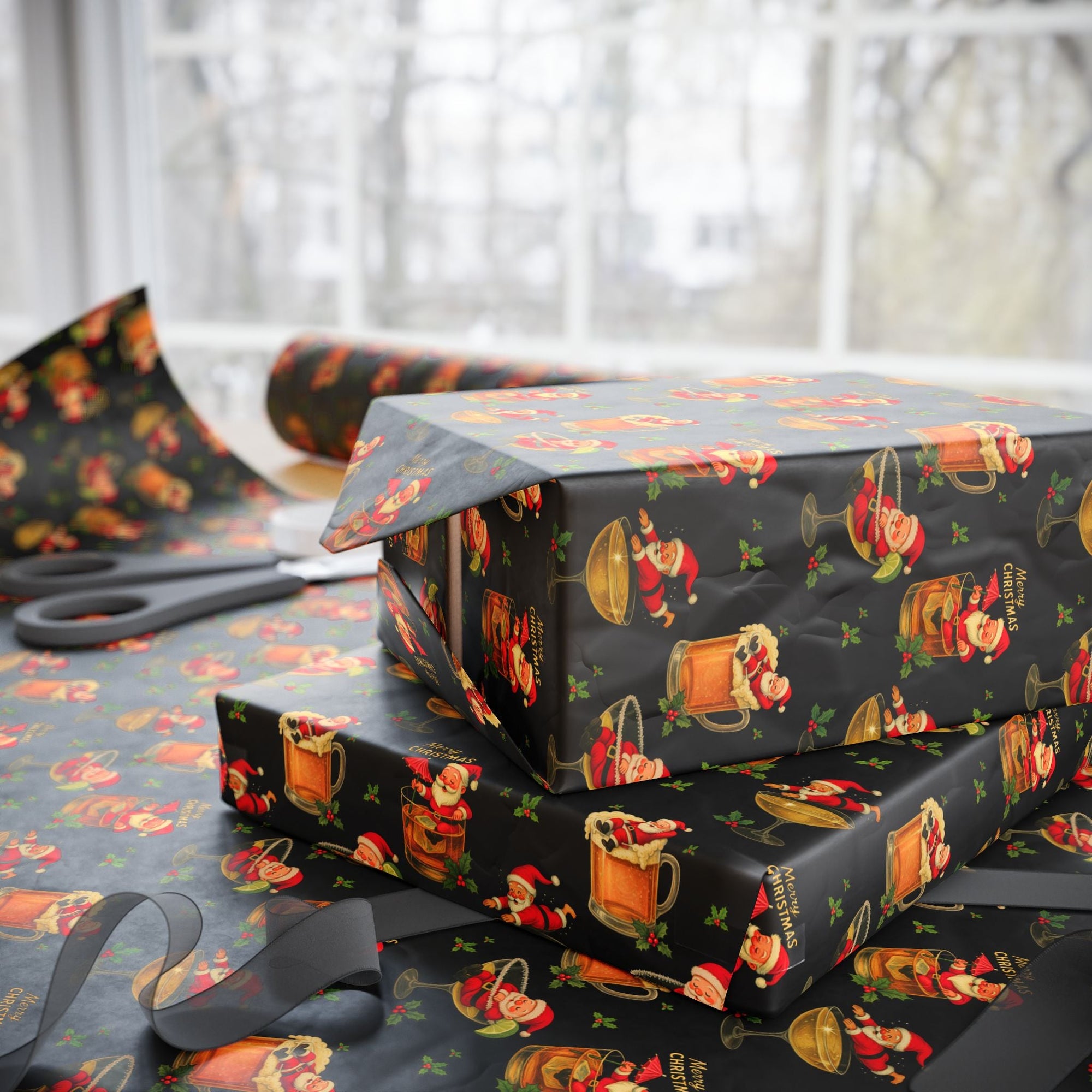 santa claus christmas wrapping paper collection