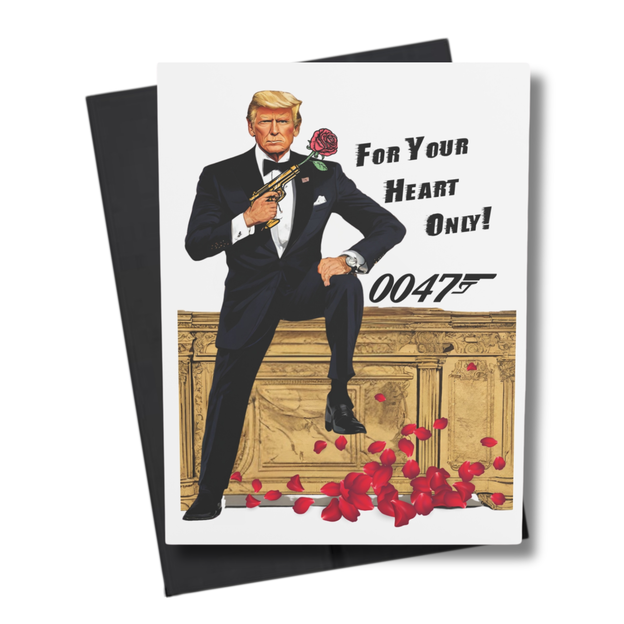 Front cover of 0047 Romantic Card For Your Heart Only with secret agent theme