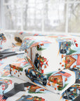 Patriotic Santa in Rolls Royce Style Car Gingerbread Christmas Wrapping Paper