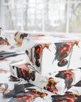Highland Cow Racing Christmas Wrapping Paper | Vintage Car Holiday Gift Wrap
